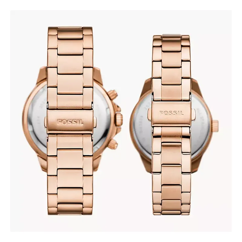 Fossil His and Hers Bannon Rose Gold-tone Watch Box Set- BQ2827SET